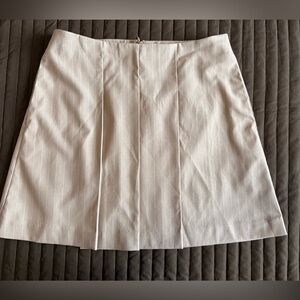 Frank & Oak Cream Pinstripe A-Line Skirt